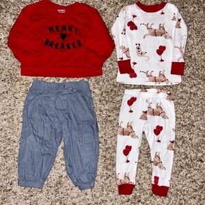 Carter’s 12M Boys’ Valentines Outfit & Pajamas